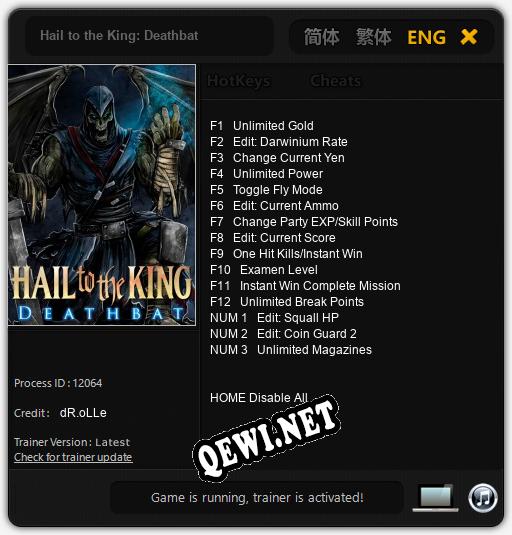 Трейнер для Hail to the King: Deathbat [v1.0.7]