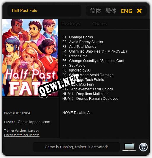 Half Past Fate: Трейнер +14 [v1.1]