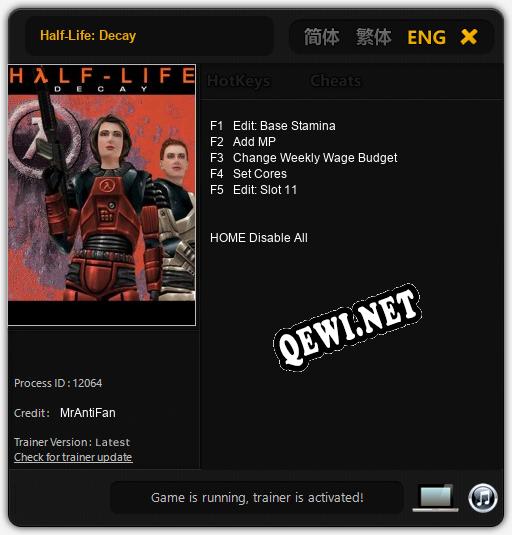 Half-Life: Decay: Трейнер +5 [v1.6]