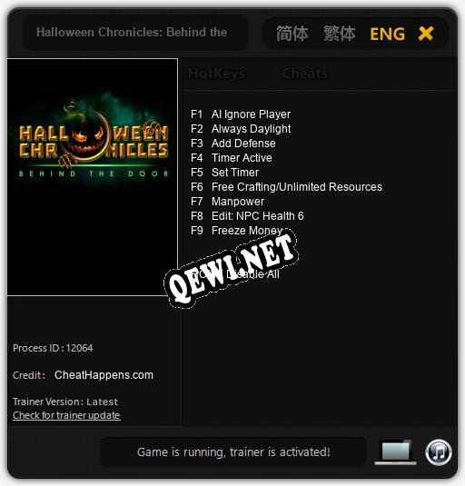 Halloween Chronicles: Behind the Door: Трейнер +9 [v1.9]