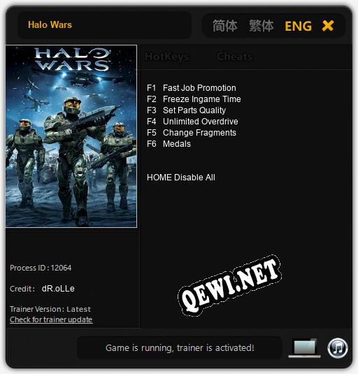 Трейнер для Halo Wars [v1.0.9]