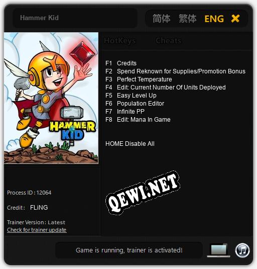 Hammer Kid: ТРЕЙНЕР И ЧИТЫ (V1.0.24)