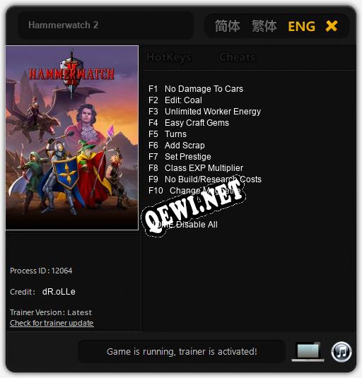 Трейнер для Hammerwatch 2 [v1.0.3]