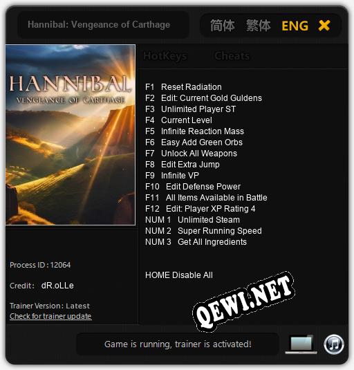 Hannibal: Vengeance of Carthage: Трейнер +15 [v1.4]