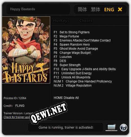 Трейнер для Happy Bastards [v1.0.2]