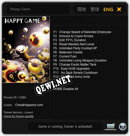 Happy Game: Трейнер +12 [v1.8]