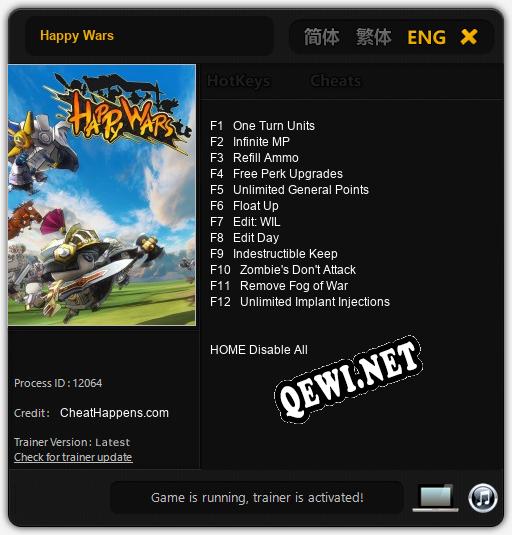Happy Wars: Читы, Трейнер +12 [CheatHappens.com]