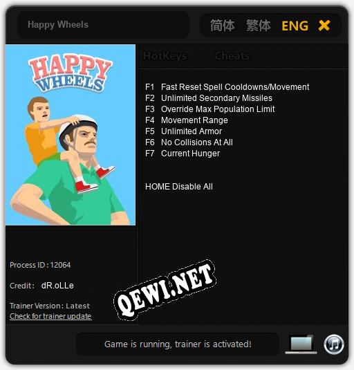 Трейнер для Happy Wheels [v1.0.7]