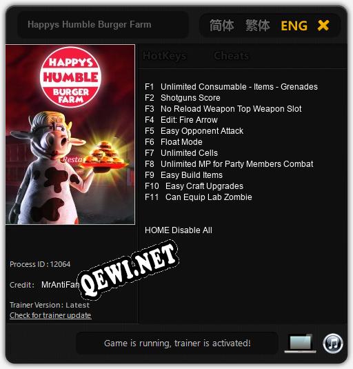 Happys Humble Burger Farm: Читы, Трейнер +11 [MrAntiFan]