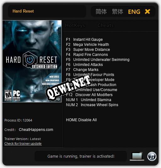 Трейнер для Hard Reset [v1.0.2]