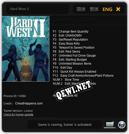 Hard West 2: ТРЕЙНЕР И ЧИТЫ (V1.0.72)