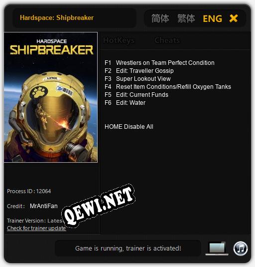 Hardspace: Shipbreaker: Трейнер +6 [v1.1]