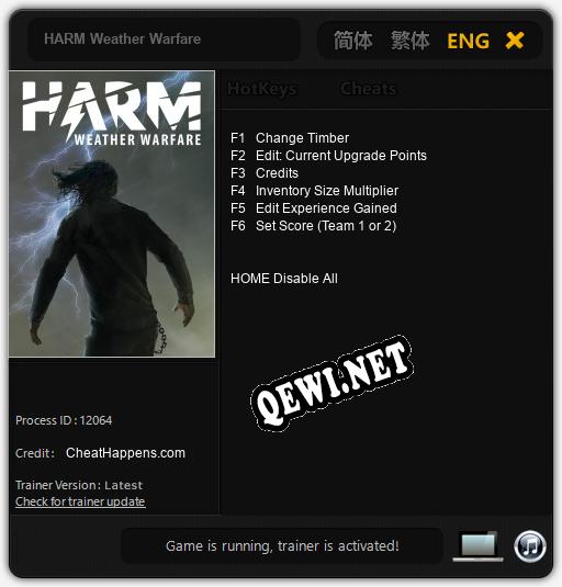 Трейнер для HARM Weather Warfare [v1.0.2]