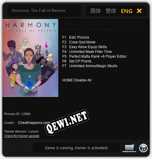 Harmony: The Fall of Reverie: Трейнер +7 [v1.5]