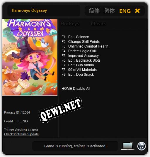 Harmonys Odyssey: Трейнер +9 [v1.5]