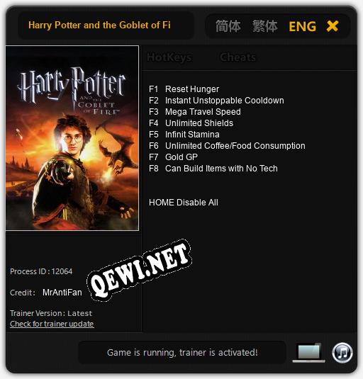 Harry Potter and the Goblet of Fire: Читы, Трейнер +8 [MrAntiFan]