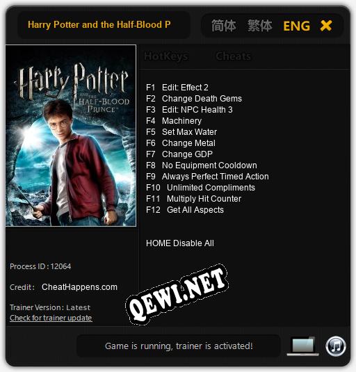 Harry Potter and the Half-Blood Prince: ТРЕЙНЕР И ЧИТЫ (V1.0.66)