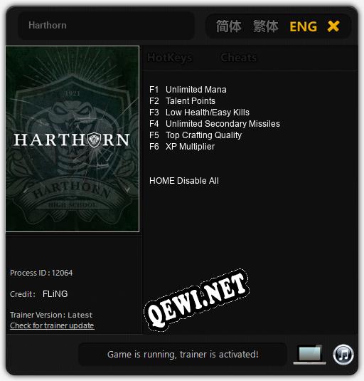 Трейнер для Harthorn [v1.0.9]