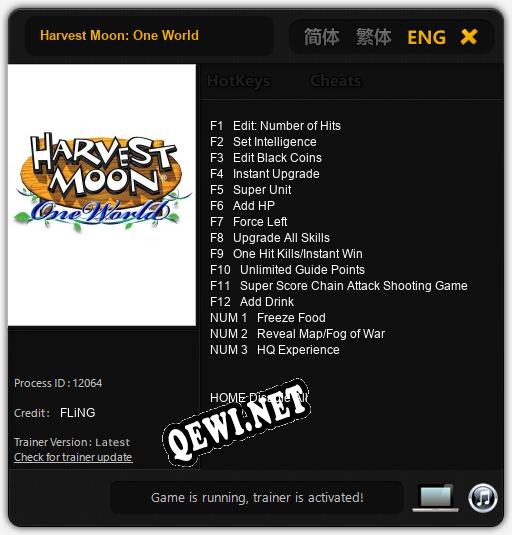 Harvest Moon: One World: ТРЕЙНЕР И ЧИТЫ (V1.0.68)