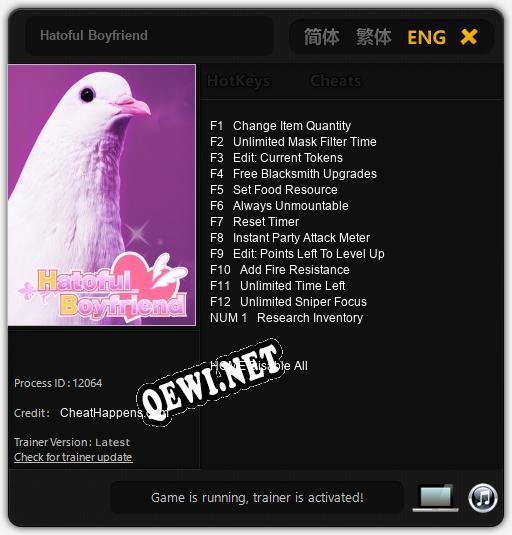 Hatoful Boyfriend: Трейнер +13 [v1.6]