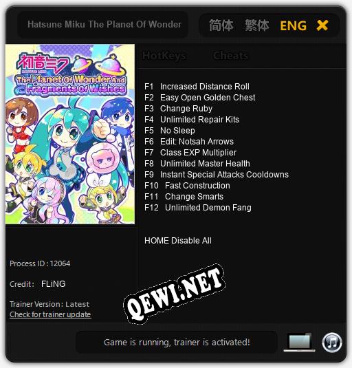 Hatsune Miku The Planet Of Wonder And Fragments Of Wishes: Читы, Трейнер +12 [FLiNG]