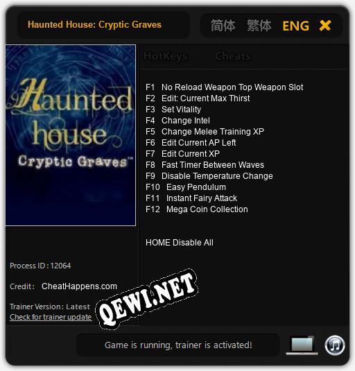 Haunted House: Cryptic Graves: Читы, Трейнер +12 [CheatHappens.com]