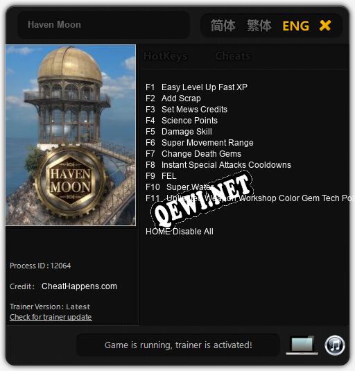 Трейнер для Haven Moon [v1.0.8]