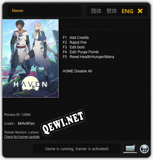 Трейнер для Haven [v1.0.3]