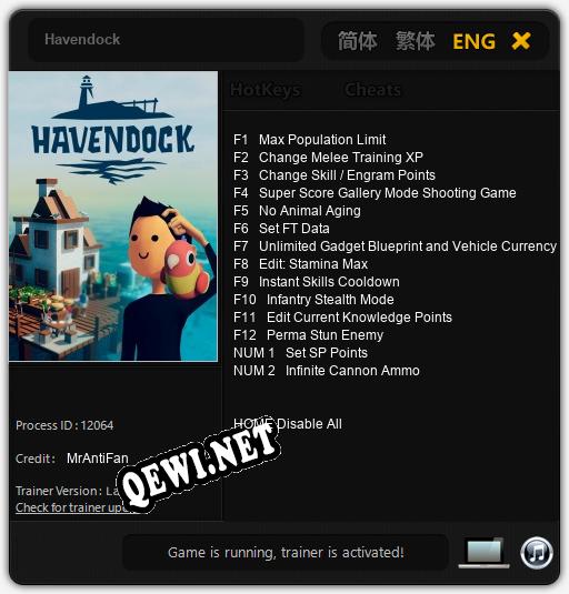 Havendock: Трейнер +14 [v1.7]