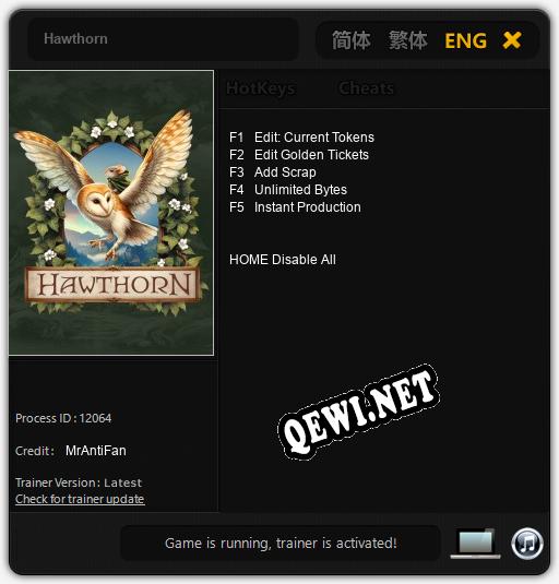 Hawthorn: Читы, Трейнер +5 [MrAntiFan]