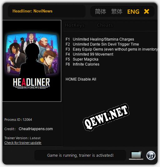 Headliner: NoviNews: Трейнер +6 [v1.1]
