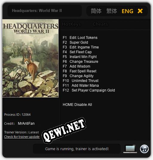 Headquarters: World War II: Трейнер +12 [v1.8]