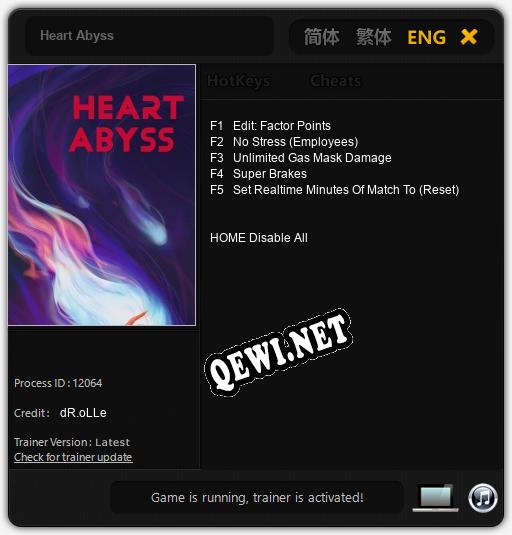Трейнер для Heart Abyss [v1.0.6]