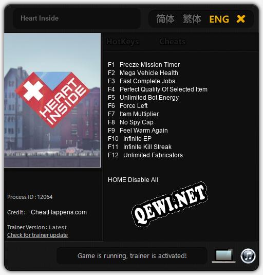 Трейнер для Heart Inside [v1.0.1]