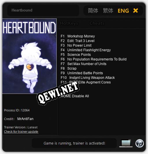 Heartbound: Трейнер +11 [v1.7]