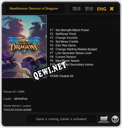 Hearthstone: Descent of Dragons: Читы, Трейнер +10 [MrAntiFan]