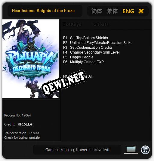 Hearthstone: Knights of the Frozen Throne: ТРЕЙНЕР И ЧИТЫ (V1.0.92)