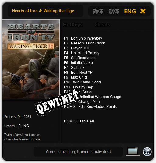 Hearts of Iron 4: Waking the Tiger: Читы, Трейнер +15 [FLiNG]