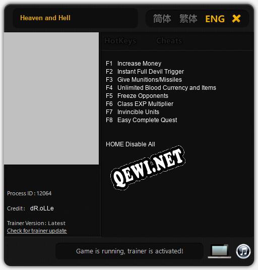 Heaven and Hell: Читы, Трейнер +8 [dR.oLLe]
