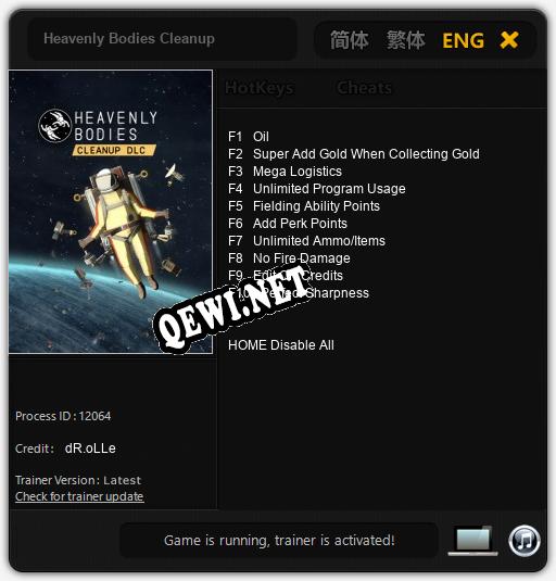 Трейнер для Heavenly Bodies Cleanup [v1.0.5]