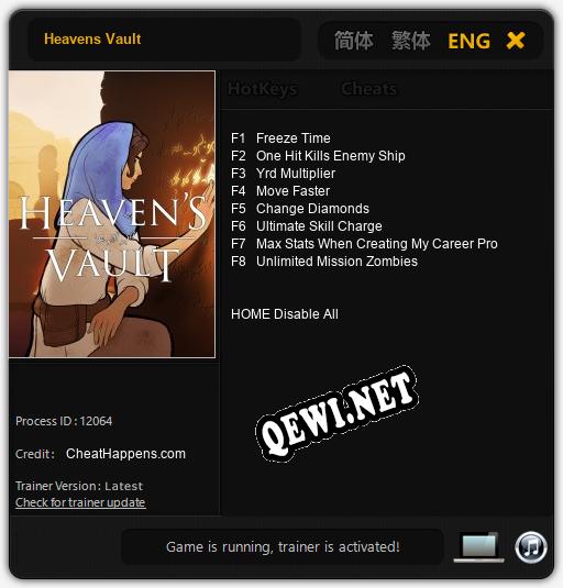 Heavens Vault: ТРЕЙНЕР И ЧИТЫ (V1.0.39)