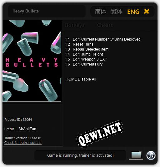 Heavy Bullets: Читы, Трейнер +6 [MrAntiFan]