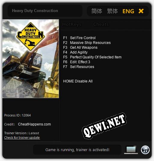 Трейнер для Heavy Duty Construction [v1.0.7]