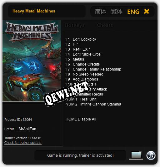 Трейнер для Heavy Metal Machines [v1.0.2]