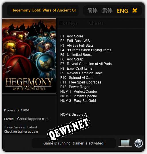 Hegemony Gold: Wars of Ancient Greece: Трейнер +15 [v1.3]