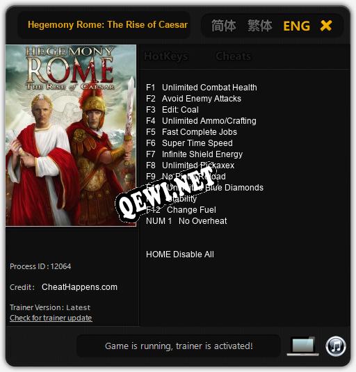 Hegemony Rome: The Rise of Caesar: Трейнер +13 [v1.4]