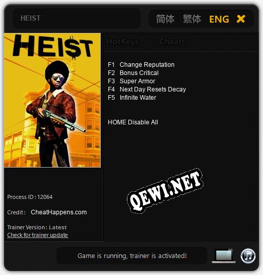 Трейнер для HEIST [v1.0.1]