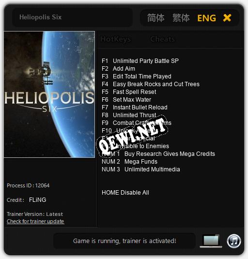 Heliopolis Six: Трейнер +15 [v1.5]