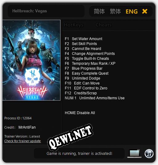 Hellbreach: Vegas: Читы, Трейнер +13 [MrAntiFan]