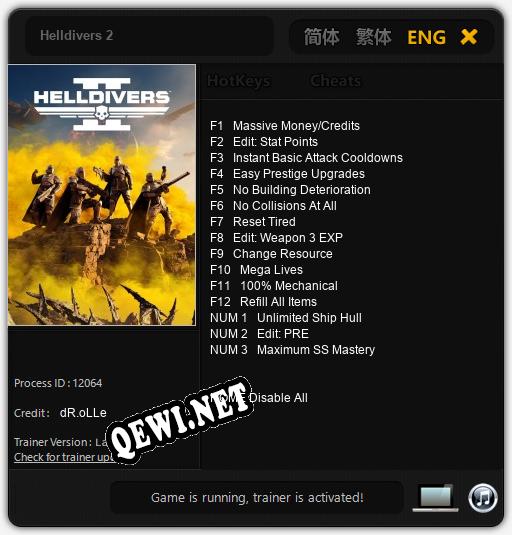 Helldivers 2: Читы, Трейнер +15 [dR.oLLe]